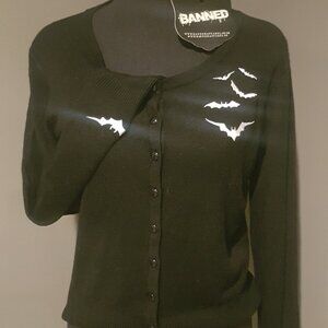Banned Apparel Embroidered Bat Cardigan size large